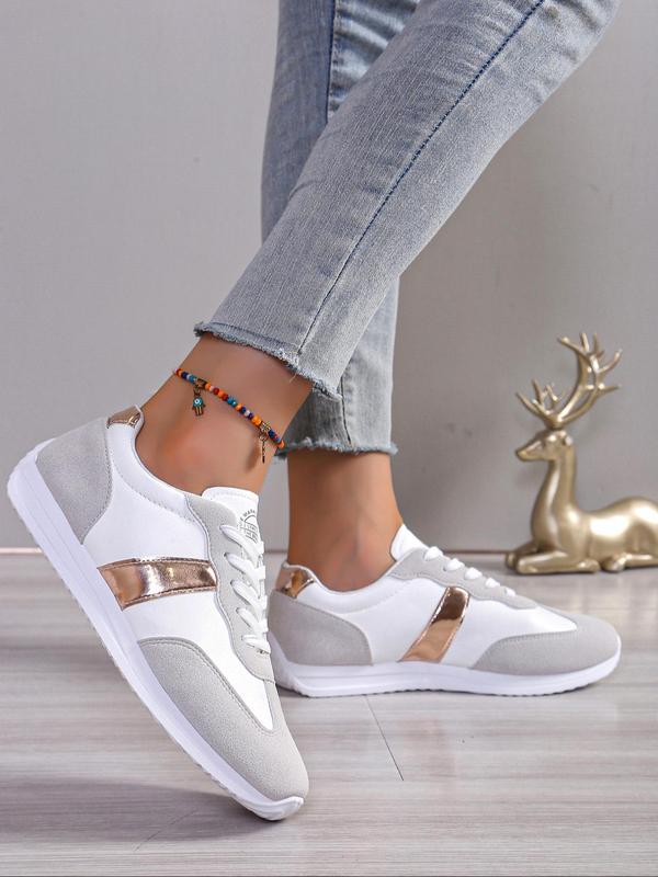 Women's Fashionable Lace Up Platform Sneakers, Casual Comfortable Sports Running Shoes, Female All-match Round Toe Chunky Sneakers for Daily Wear