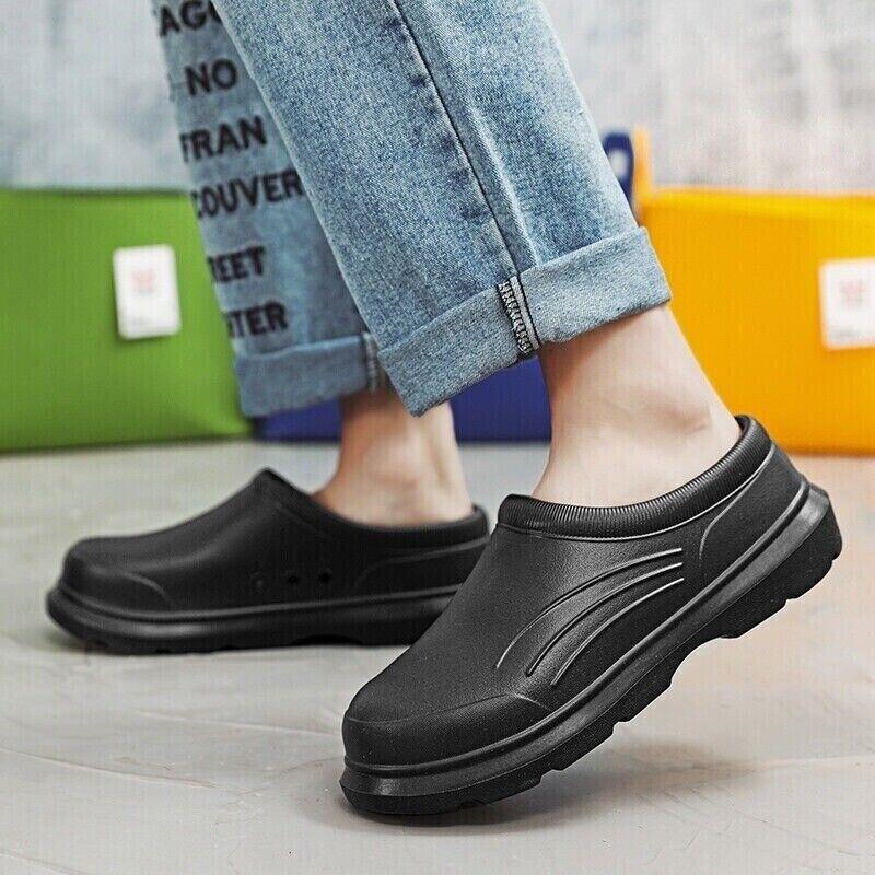 Mens Non-slip Chef Shoes Womens Kitchen Oilproof Safety Shoes Slip on Work Boots