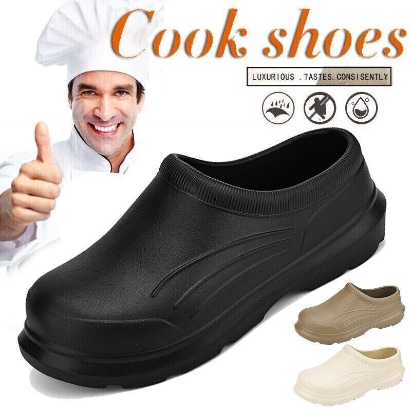 Mens Non-slip Chef Shoes Womens Kitchen Oilproof Safety Shoes Slip on Work Boots