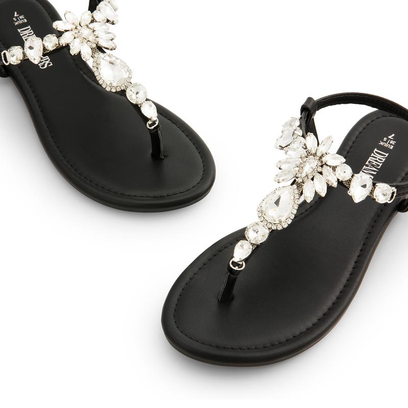 Dream Pairs Women's Rhinestone Thong T-Strap Wedge Sandals for Elegant Summer Style