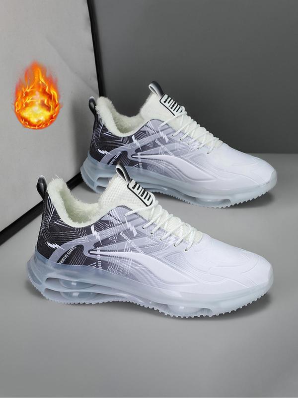 Unisex's Ombre Print Lace Up Walking Shoes, Casual Sporty Warm Shoes for Outdoor Activities, Comfortable Sports Shoes for Men & Women