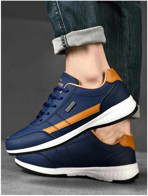 Men'S Classic Casual Sneakers - Low-Top Round Toe Lace-Up Shoes with Faux Upper, Fabric Lining, PVC Sole, and EVA Insole for All Seasons