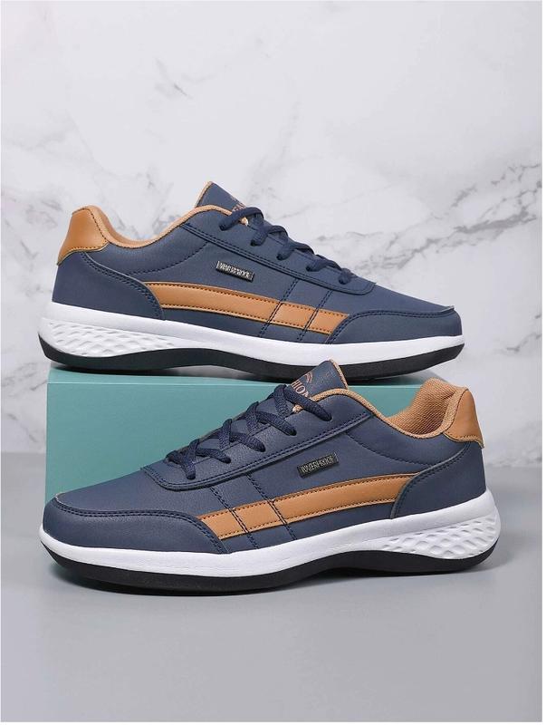 Men'S Classic Casual Sneakers - Low-Top Round Toe Lace-Up Shoes with Faux Upper, Fabric Lining, PVC Sole, and EVA Insole for All Seasons