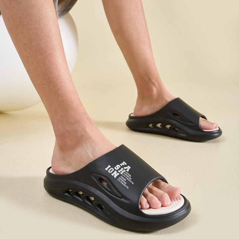 GSLMOLN Slippers Slides for Men, Non-Slip Cloud Slides House Bedroom Shoes Shower Quick Drying Sandals Indoor and Outdoor men slides