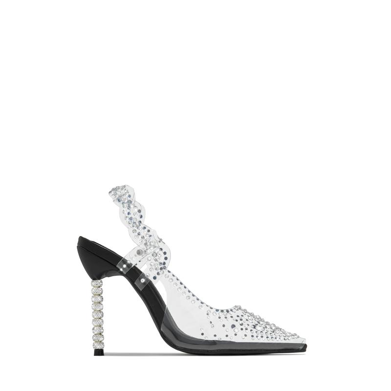 Gianella Embellished Slingback Pump Heels - Silver