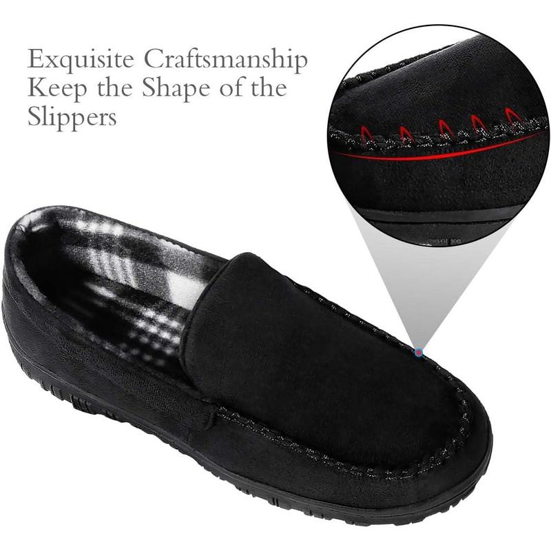 Mens Slippers microsuede Moccasin memory foam house shoes