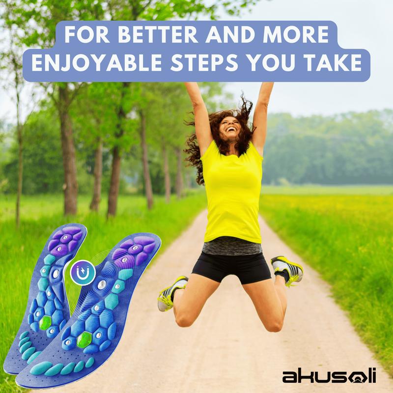 Akusoli | Shock Absorbing Insoles for All Day | Comfort Arch Support | Premium Materials | Fits for All Shoes Footwear Foam