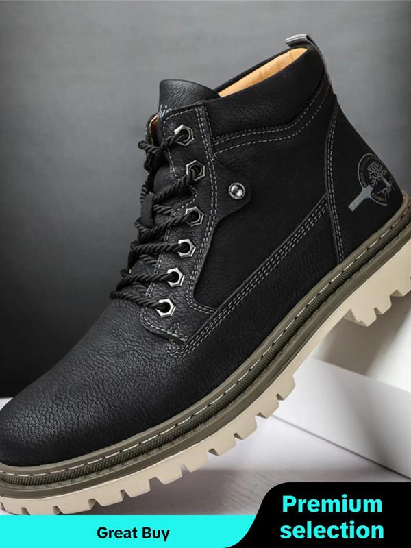 Men's Fashionable Lace Up Front Ankle Boots, Casual Comfortable Outdoor Boots for Daily Wear, Male All-match Trendy Shoes for Daily Wear