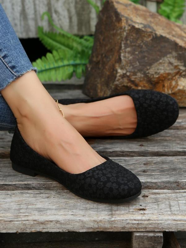 Women's Floral Pattern Slip on Flats, 2024 New Style Casual Comfortable Breathable Flat Shoes for Daily Wear, Lightweight Breathable Comfortable Shoes for Women & Girls