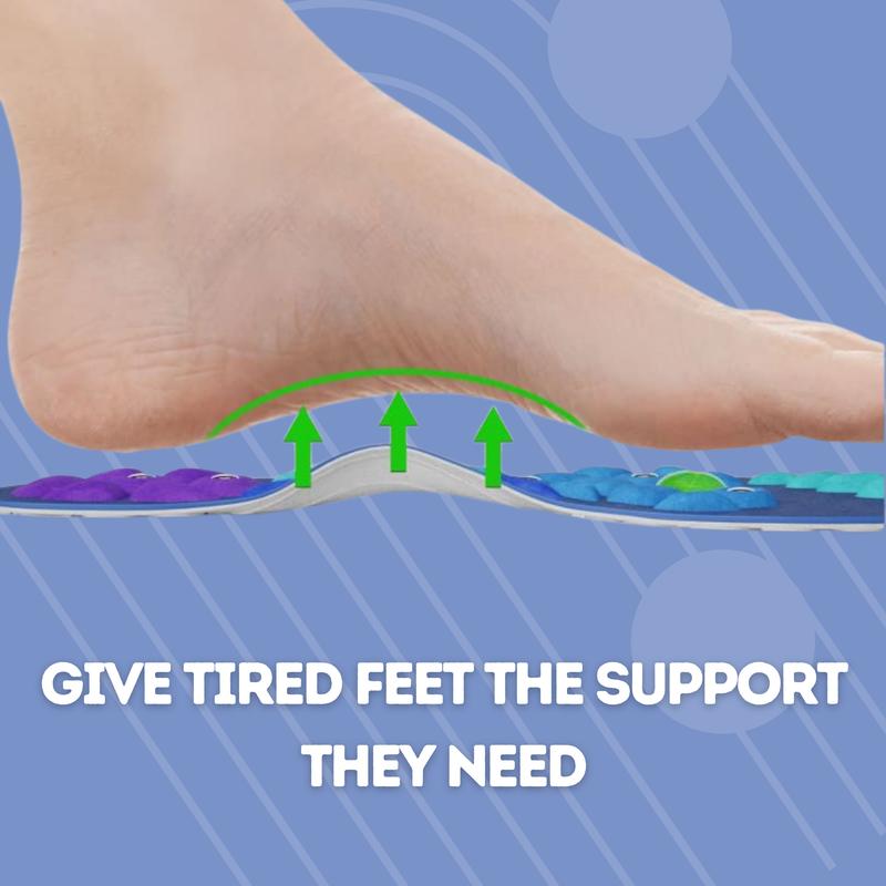 Akusoli | Shock Absorbing Insoles for All Day | Comfort Arch Support | Premium Materials | Fits for All Shoes Footwear Foam