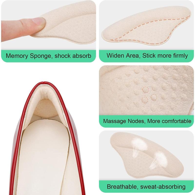 6 Pairs Heel Pads Heel Grips Liner for Loose Shoes, Heel Cushion Pads Heel Inserts for Shoe Too Big Men Women- Ultra Soothing Heel Protectors for Heel Pain, Heel Slipping, Blisters, Friction Footwear Insoles Footwear Insoles Comfort Bedroom