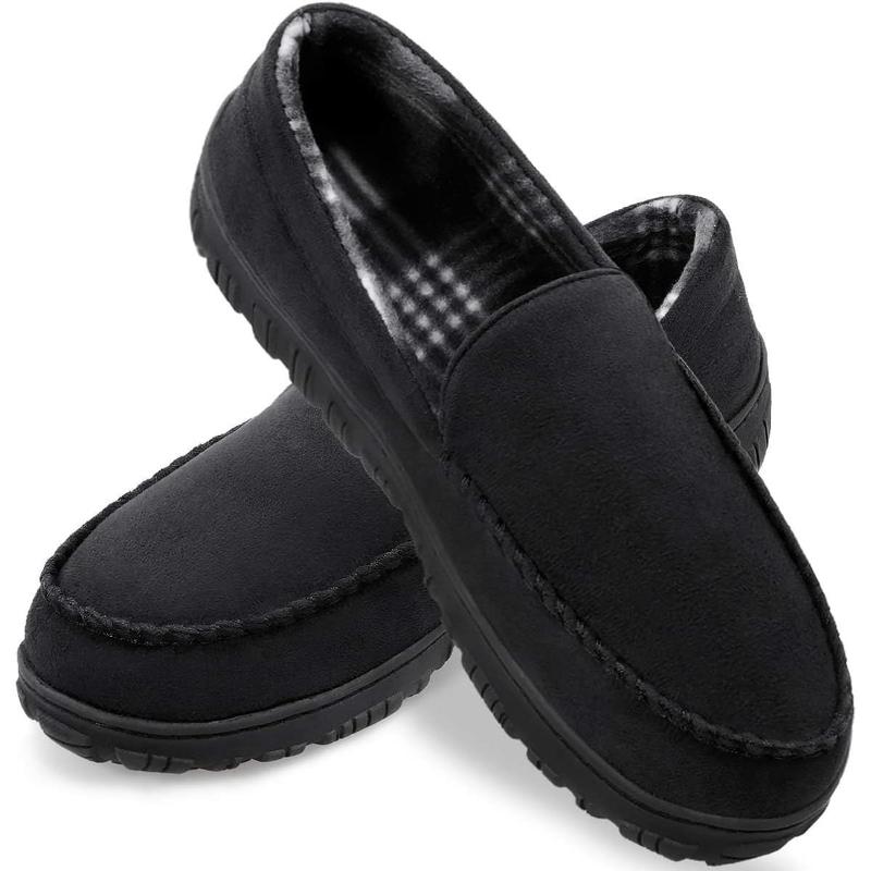 Mens Slippers microsuede Moccasin memory foam house shoes