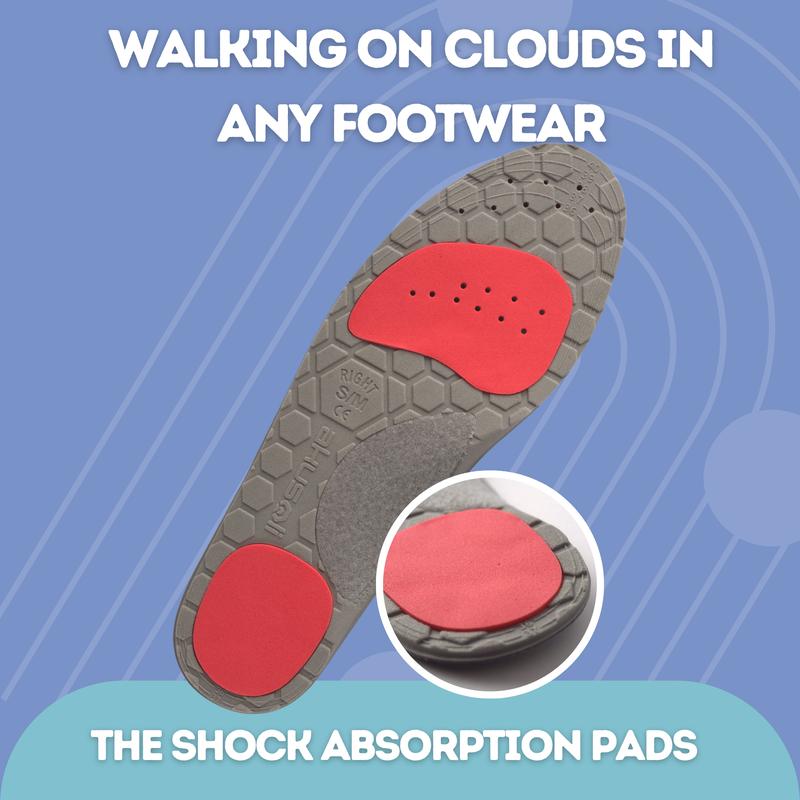 Akusoli | Shock Absorbing Insoles for All Day | Comfort Arch Support | Premium Materials | Fits for All Shoes Footwear Foam