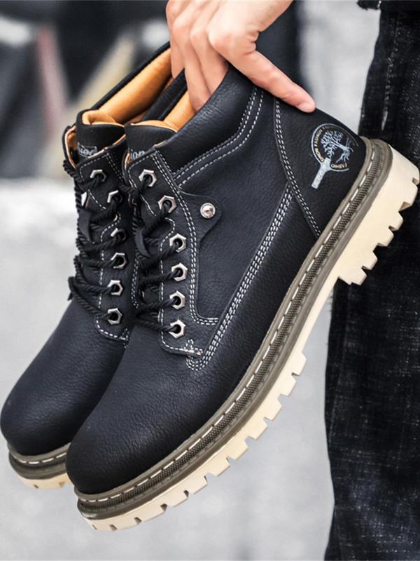 Men's Fashionable Lace Up Front Ankle Boots, Casual Comfortable Outdoor Boots for Daily Wear, Male All-match Trendy Shoes for Daily Wear