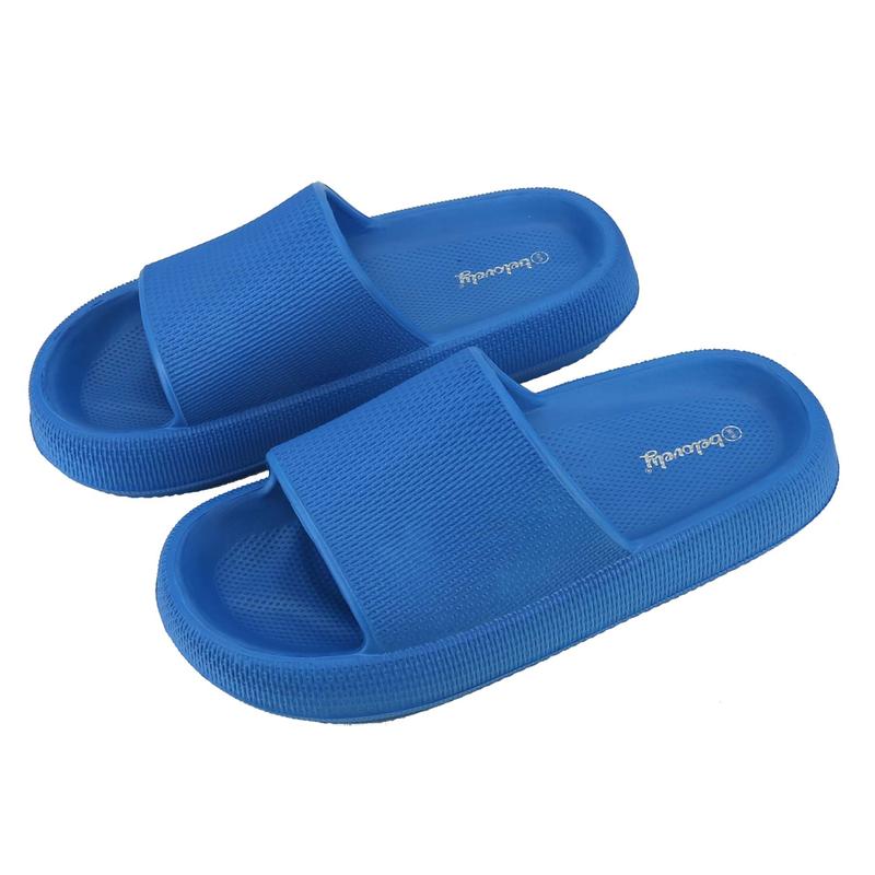 Pillow Slippers Non Slip Quick Drying Shower Slides Bathroom Sandals | Ultra Cushion  Thick Sole Women Shoe Walking Shoes Flipflop Footwear Girl Comfort Onyx showershoes