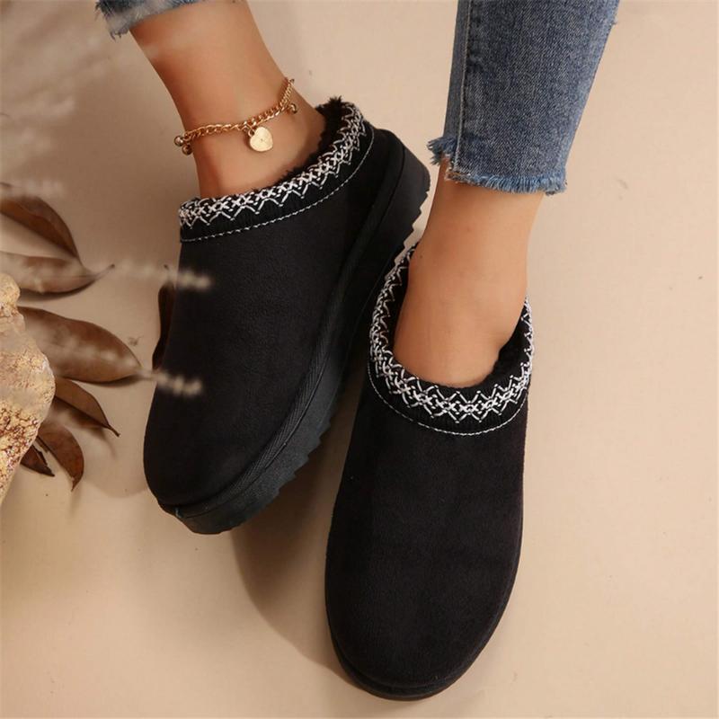 Women's Slippers Platform Mini Boots Anti-Slip Boot For Outdoor Short Ankle Boot Fur Fleece Lined Sneakers House slippers