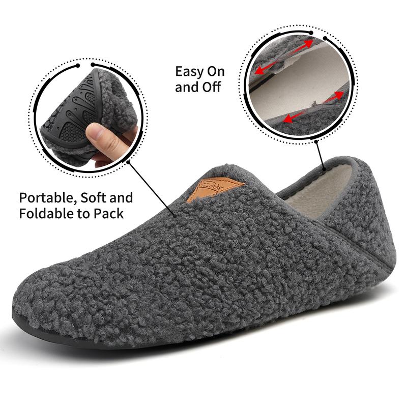 Casual Style Women's Fluffy Slippers, Comfortable Slip-on Faux Fur Indoor House Slippers, Soft Bedroom Slippers, Couples Non-Slip Flat Sole Home Footwear, Winter Fabric Upper with PVC Outsole