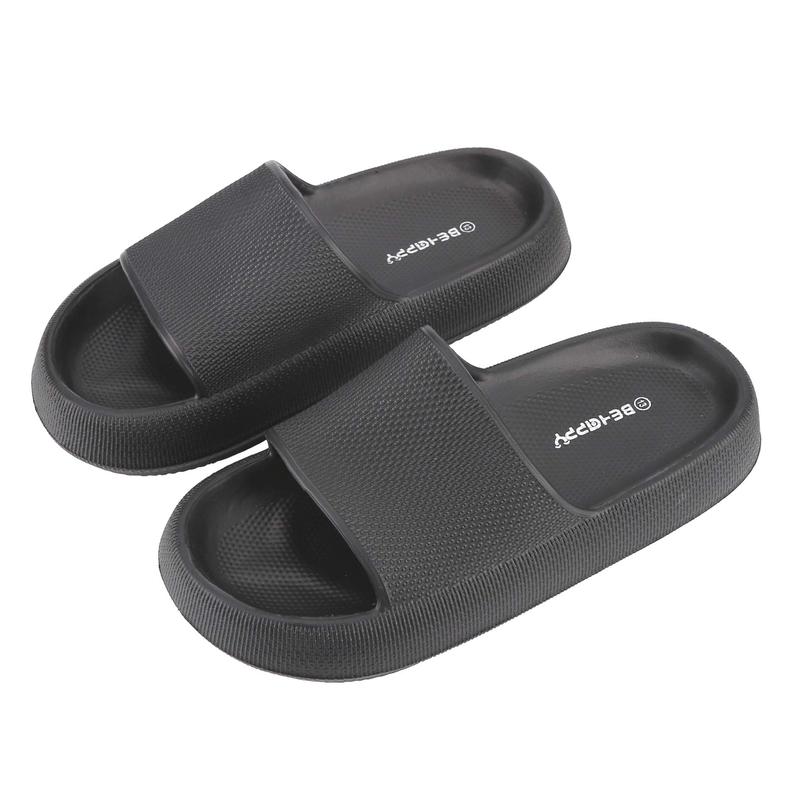 Pillow Slippers Non Slip Quick Drying Shower Slides Bathroom Sandals | Ultra Cushion  Thick Sole Women Shoe Walking Shoes Flipflop Footwear Girl Comfort Onyx showershoes