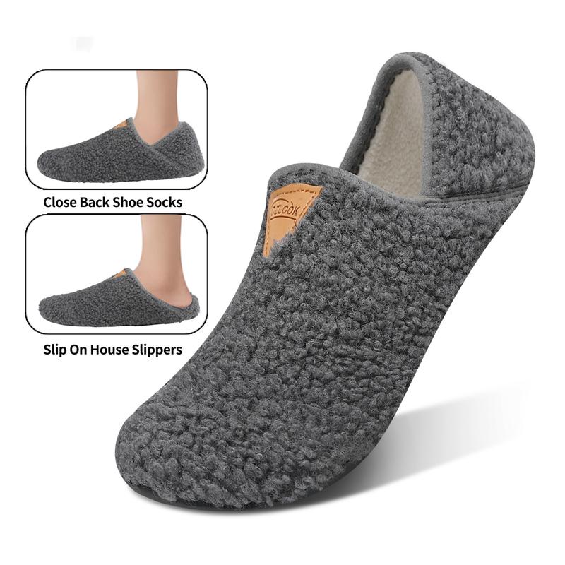 Casual Style Women's Fluffy Slippers, Comfortable Slip-on Faux Fur Indoor House Slippers, Soft Bedroom Slippers, Couples Non-Slip Flat Sole Home Footwear, Winter Fabric Upper with PVC Outsole