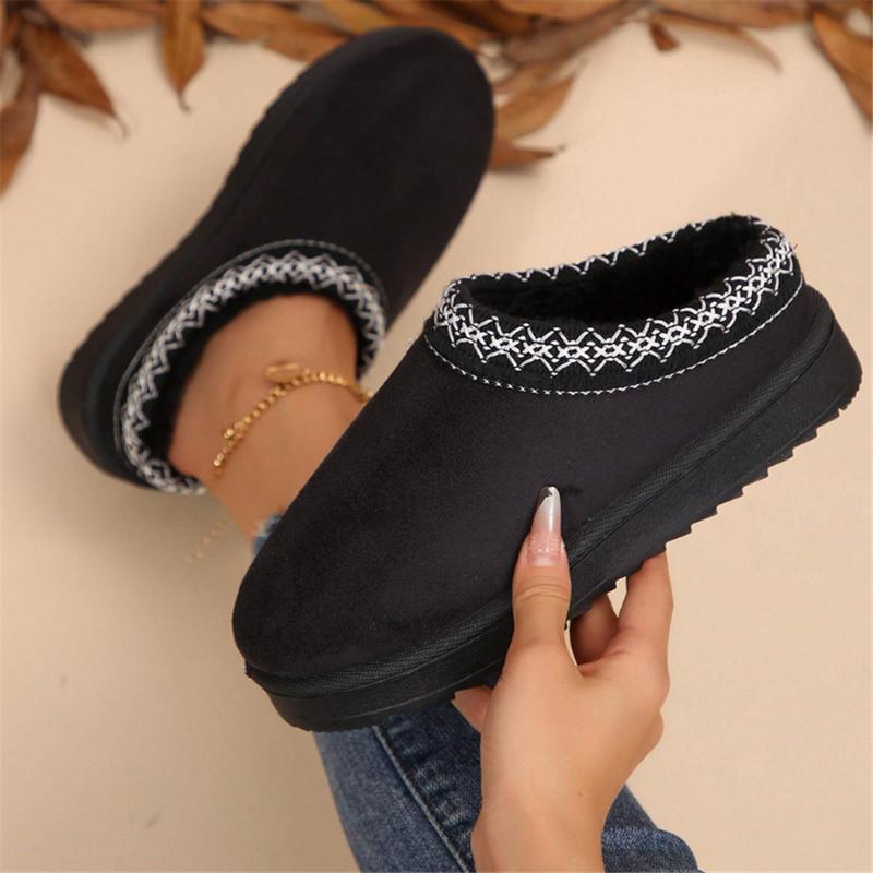 Women's Slippers Platform Mini Boots Anti-Slip Boot For Outdoor Short Ankle Boot Fur Fleece Lined Sneakers House slippers