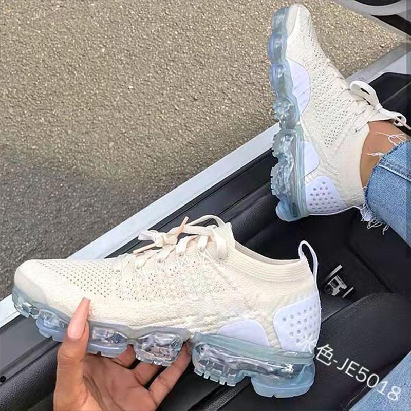 New Breathable Sneaker Women's Height Increasing Insole Flying Woven Women's Shoes Front with Breathable Running Sneaker