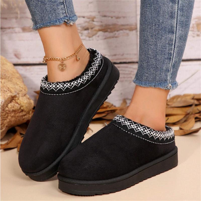 Women's Slippers Platform Mini Boots Anti-Slip Boot For Outdoor Short Ankle Boot Fur Fleece Lined Sneakers House slippers