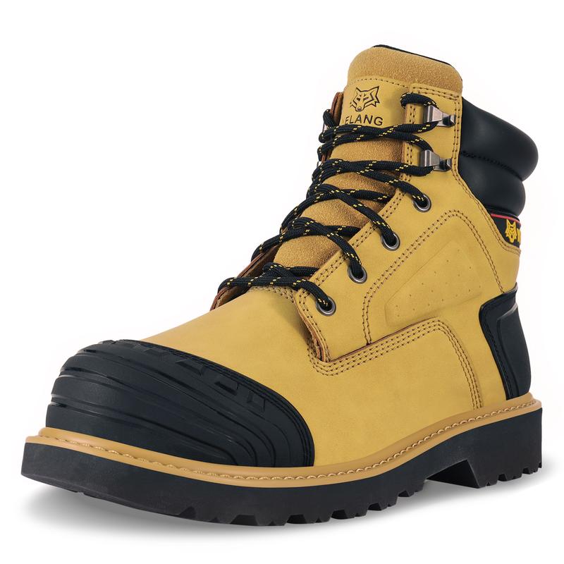 Steel Toe Safety Work Boots - Ultra Slip Resistant, Puncture Proof, Breathable, and Comfortable with Lace-Up Closure Walking Shoes Shoe Footwear