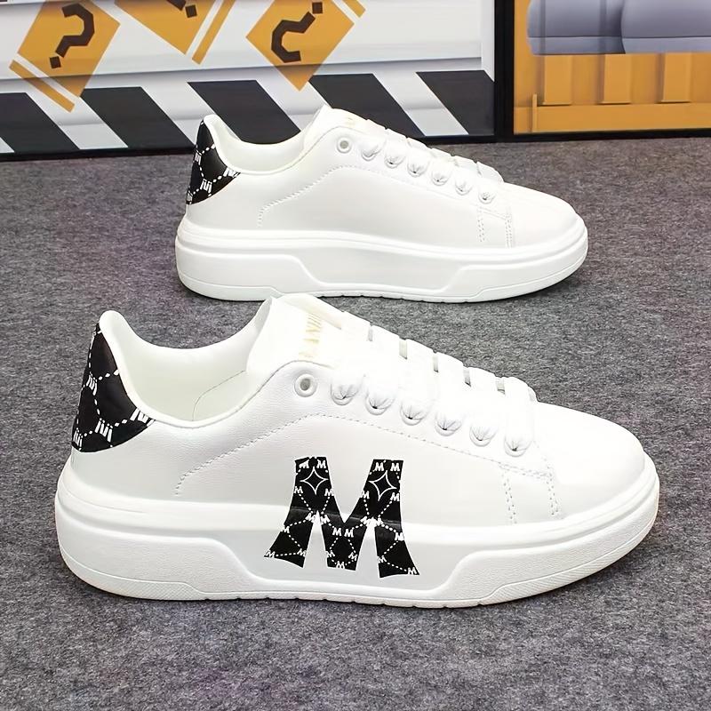 Men's Classic Low Top Sneaker-Casual All Season Lace Loop, Solid Color PU Upper, Comfortable Cloth Insole, Wear-Resistant PVC Shoe Sole-Retro Fashion Platform Sneaker, Suitable for Daily Wear