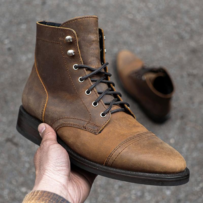 Thursday Boots Men's Captain Lace-Up Boot In Burnt Copper Leather