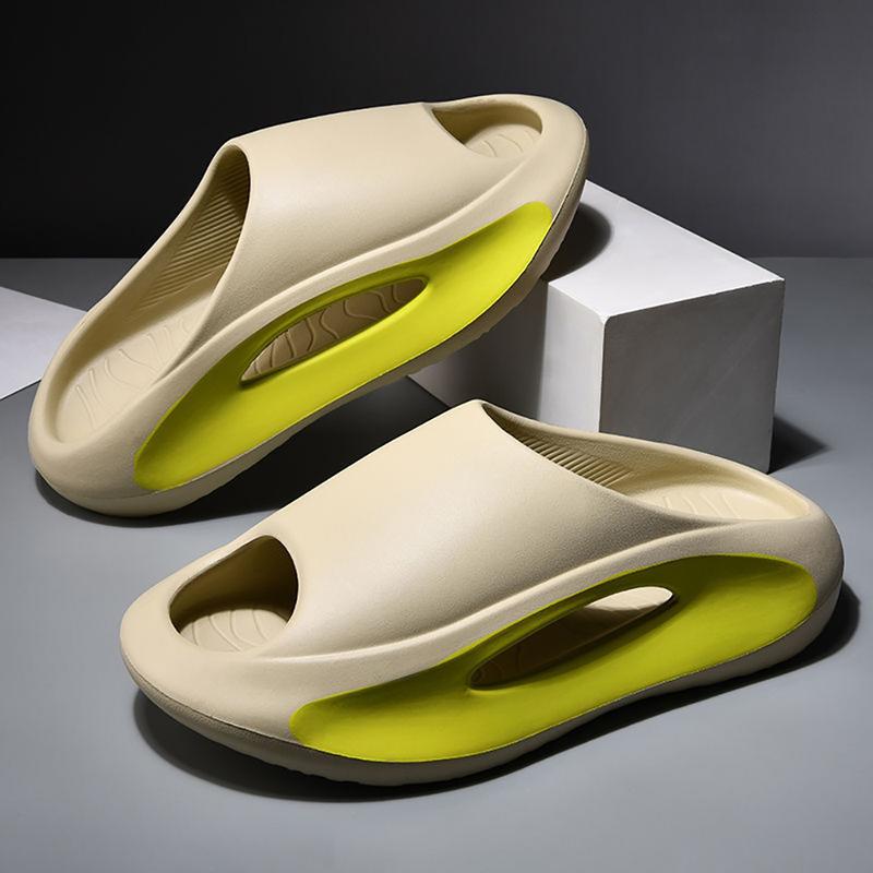 Men's Color Block Slides Casual Lightweight Non Slip Slippers Open Toe Shoes For Indoor Outdoor Beach Shower Spring And Summer