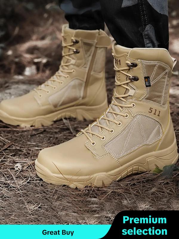 Fashionable Lace Up Front Ankle Boots for Men, Boots for Fall 2024, Casual Comfortable Breathable Boots for Outdoor, Male All-match Round Toe Shoes for Daily Wear