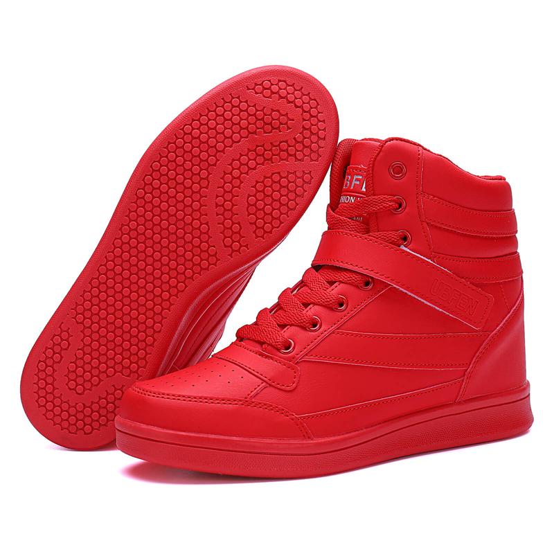 Womens High Top Ankle Support Sneakers Vibrant Colour Hidden Wedge Heel Shoes Retro 80s Tennis Shoes for Girls Cosplay (599)