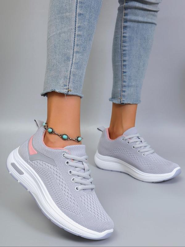 Women's Fashionable Lace Up Low Top Sneakers, Casual Comfortable Breathable Lightweight Sports Running Shoes, All-match Basic Shoes for Daily Wear