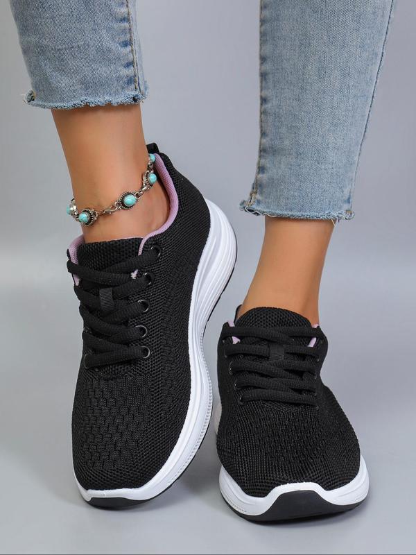 Women's Fashionable Lace Up Low Top Sneakers, Casual Comfortable Breathable Lightweight Sports Running Shoes, All-match Basic Shoes for Daily Wear