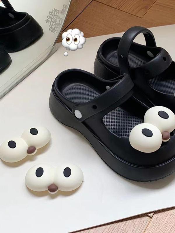 2pcs Cute Cartoon Eye Design Shoe Decoration, DIY Shoes Decorations for Clogs, Cute Shoes Accessory