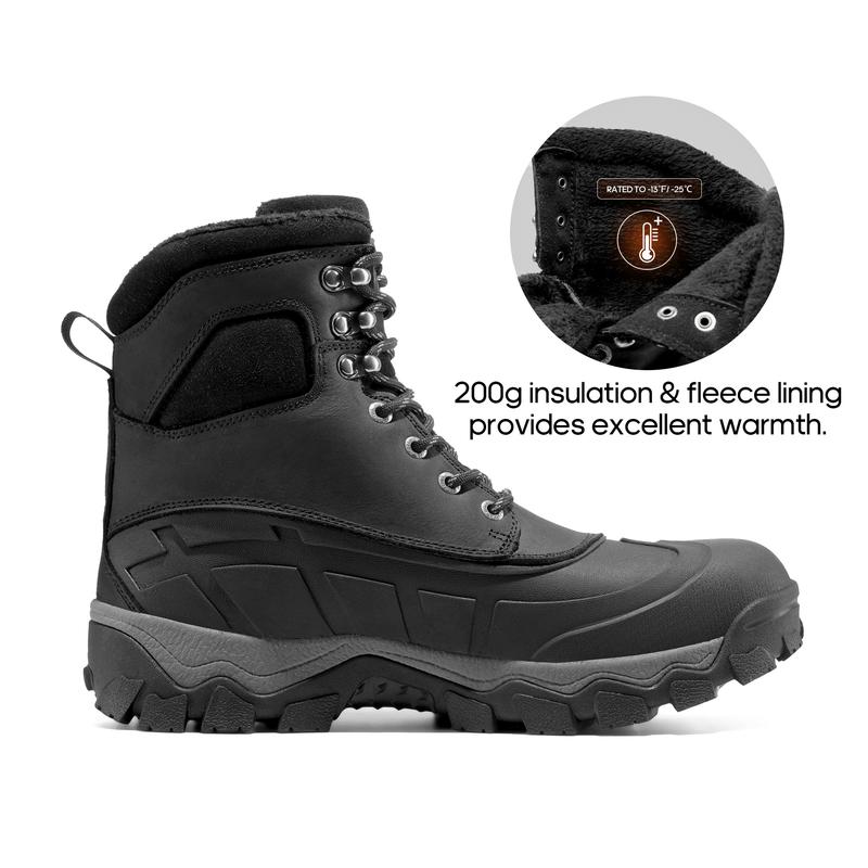 Men's Insulated Water-Resistant Snow  Boots