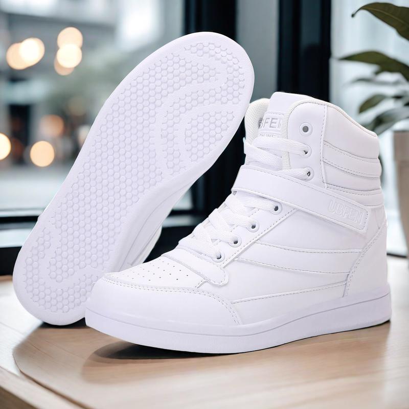 Womens High Top Ankle Support Sneakers Vibrant Colour Hidden Wedge Heel Shoes Retro 80s Tennis Shoes for Girls Cosplay (599)