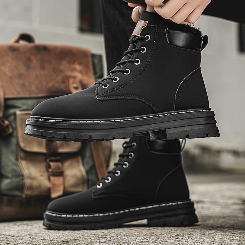 Men's Winter Warm Snow Boots-Casual Retro Style, Lace-up, Mid-Calf plus Velvet Lining, Suitable for Outdoor and Casual Dress-up footwear walking shoes