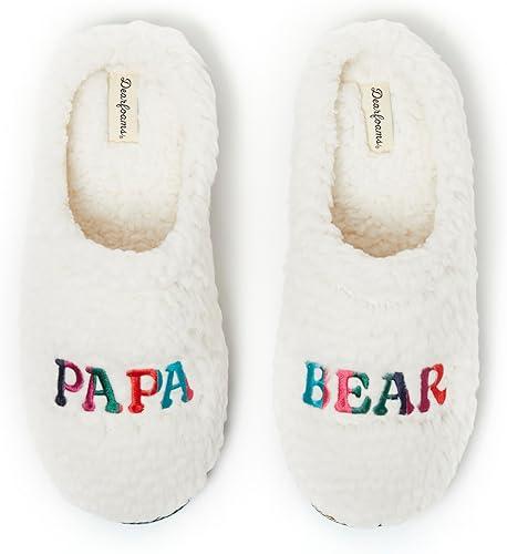 Dearfoams Men's Christmas Gifts for Dad Father Grandpa Matching Family Pajama Papa Bear Slipper, Gift For Her, Gift Family