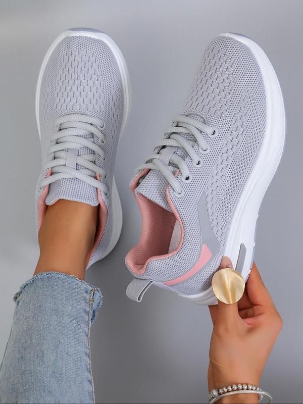 Women's Fashionable Lace Up Low Top Sneakers, Casual Comfortable Breathable Lightweight Sports Running Shoes, All-match Basic Shoes for Daily Wear