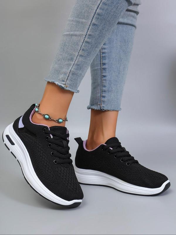 Women's Fashionable Lace Up Low Top Sneakers, Casual Comfortable Breathable Lightweight Sports Running Shoes, All-match Basic Shoes for Daily Wear