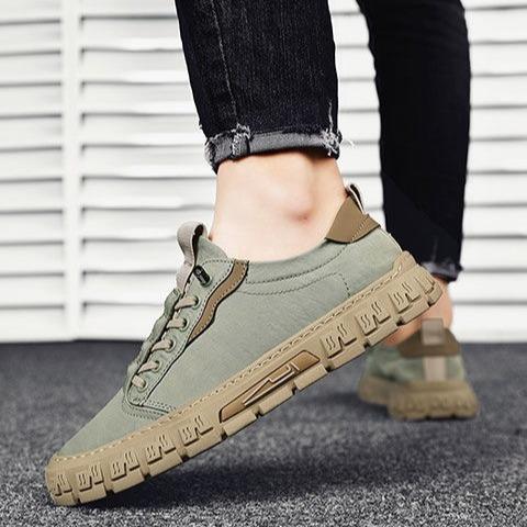 Men's Breathe Canvas Fashion Sneaker,Comfy Height Non-Slip Outdoor Travel Hiking Jogging Skateboarding Shoes