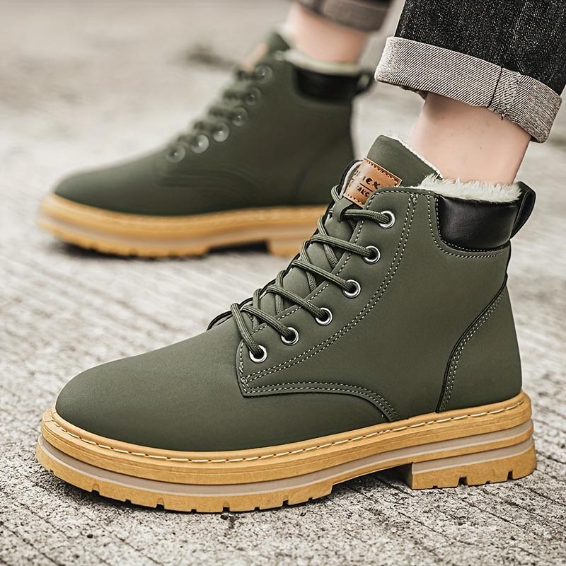 Men's Winter Warm Snow Boots-Casual Retro Style, Lace-up, Mid-Calf plus Velvet Lining, Suitable for Outdoor and Casual Dress-up footwear walking shoes