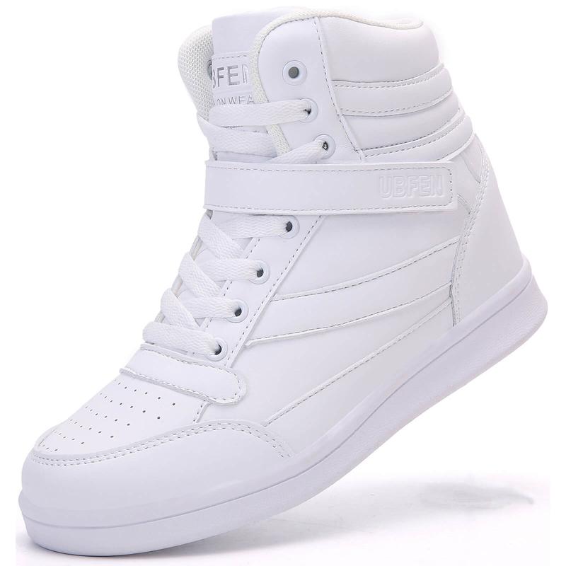 Womens High Top Ankle Support Sneakers Vibrant Colour Hidden Wedge Heel Shoes Retro 80s Tennis Shoes for Girls Cosplay (599)