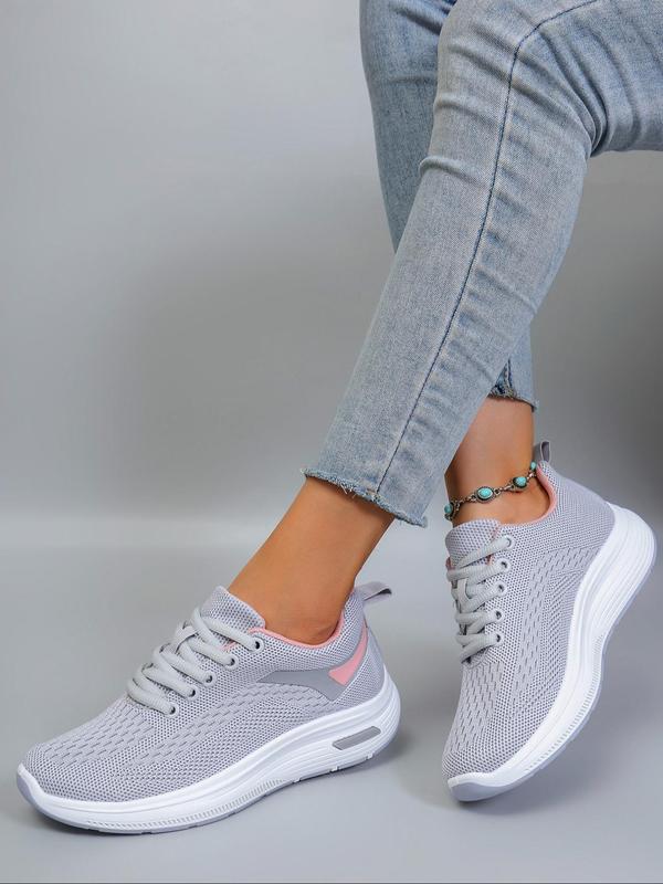 Women's Fashionable Lace Up Low Top Sneakers, Casual Comfortable Breathable Lightweight Sports Running Shoes, All-match Basic Shoes for Daily Wear