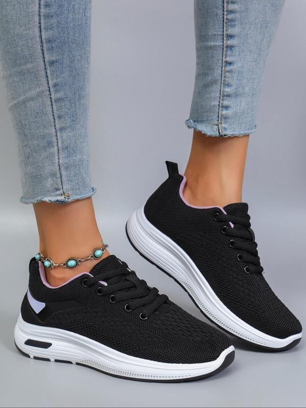 Women's Fashionable Lace Up Low Top Sneakers, Casual Comfortable Breathable Lightweight Sports Running Shoes, All-match Basic Shoes for Daily Wear