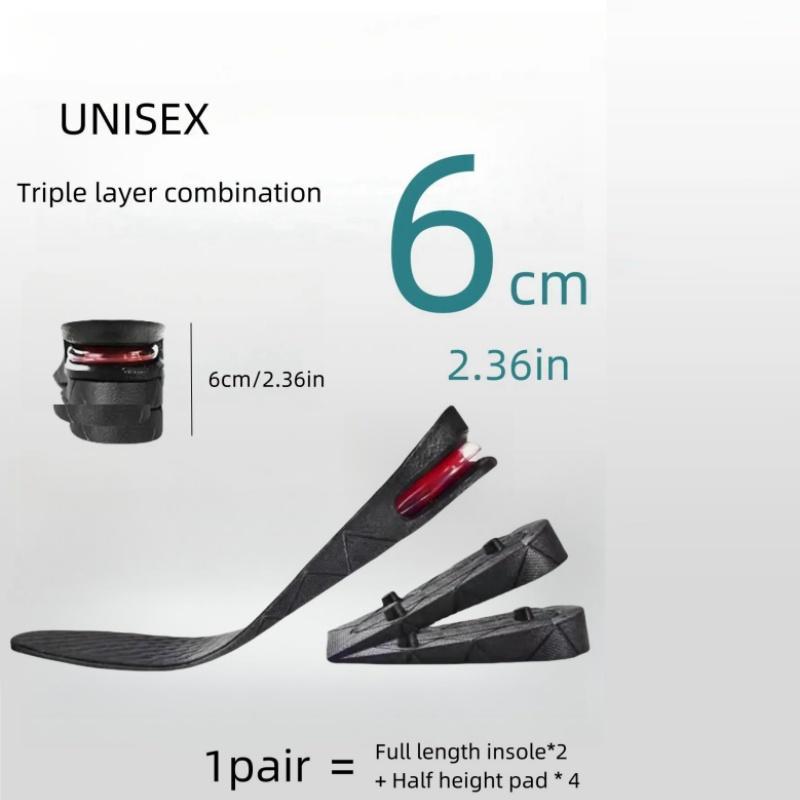 Double Layer Detachable Heightening Insoles, Breathable Comfortable Shoe Insoles, Shock Absorption Insoles for Men & Women