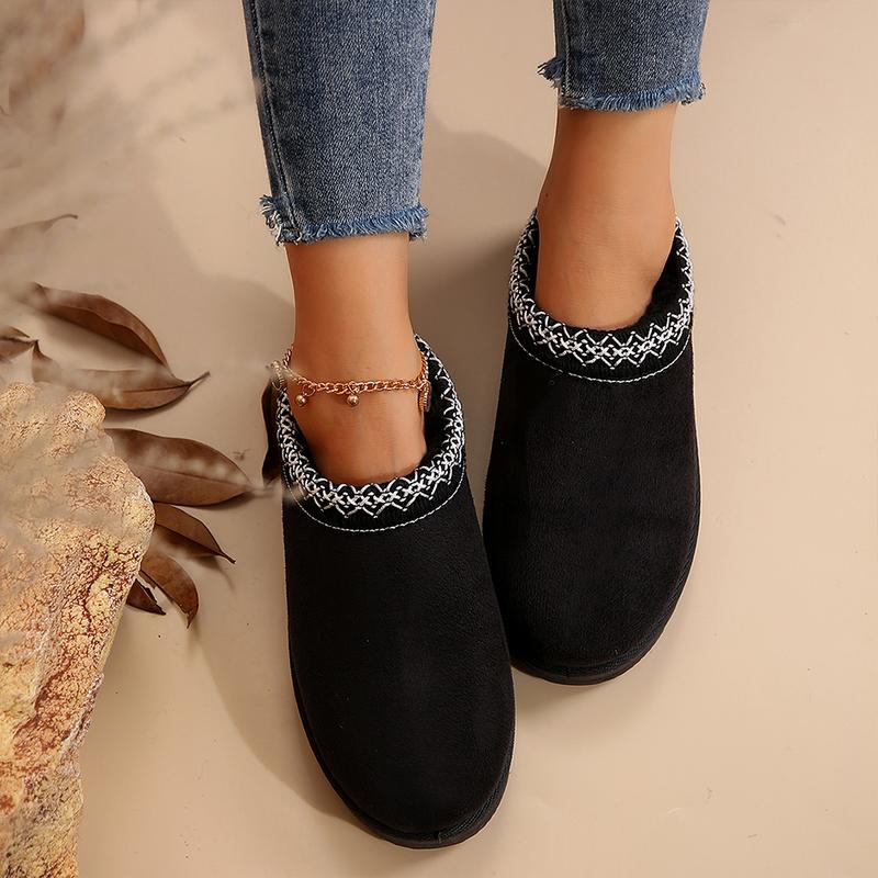 Women's Winter Platform Slipper Mini Boots Braid Slippers With Plush Lining Fuzzy Slip On Shoes