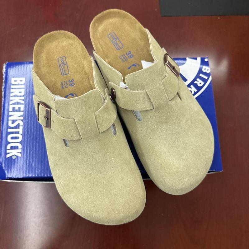 BKBIRKENSTOCK Genuine Leather Birkenstock Style Clogs for Men and Women with Soft Cork Soles - Comfortable Slip-On Half Slippers