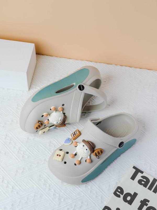 Women's Cute Cartoon Bear Design Clogs, 2024 New Style Casual Comfortable Hollow Out Design Clogs, Fashionable Non-slip Clogs for Summer Beach Vacation